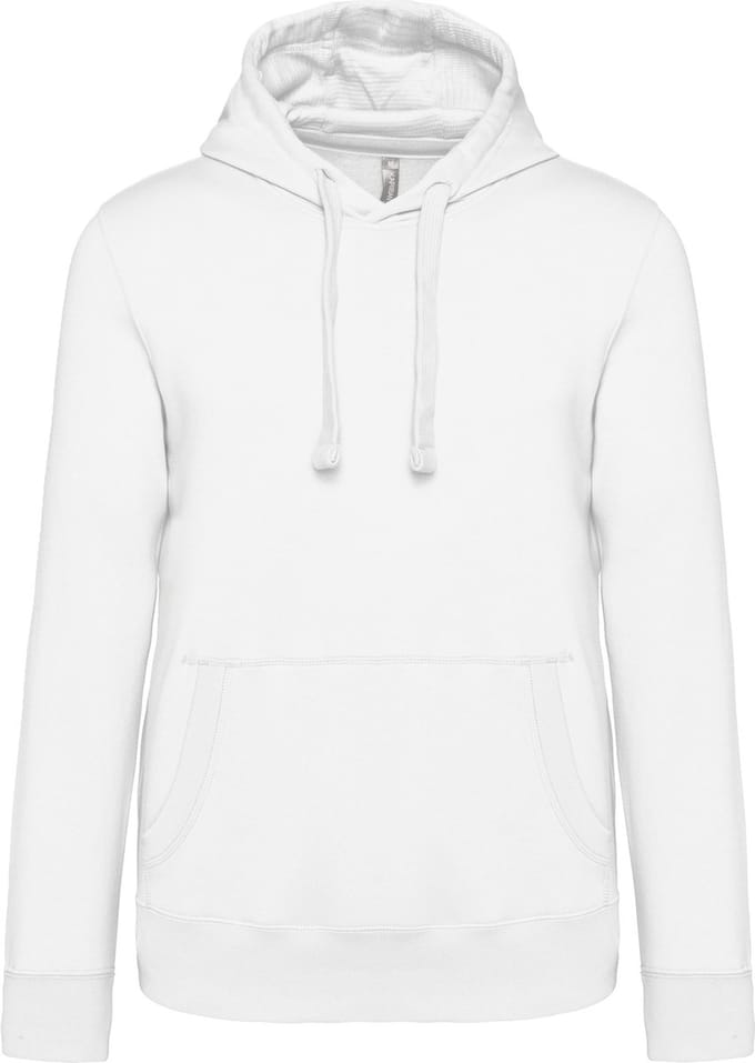 Kariban Hoodie met Capuchon en Kangoeroezak Wit - M