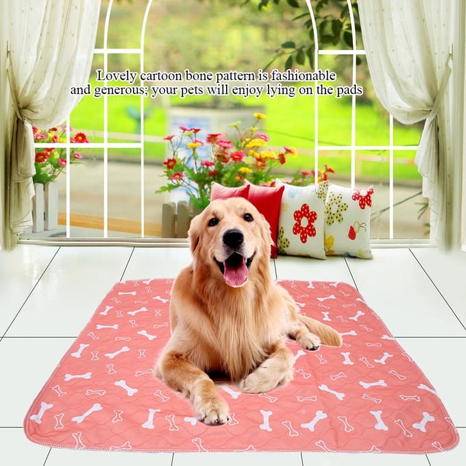 Tapis de propreté réutilisable et imperméable pour chiots, chiens et chats, 80 x 90 cm pink