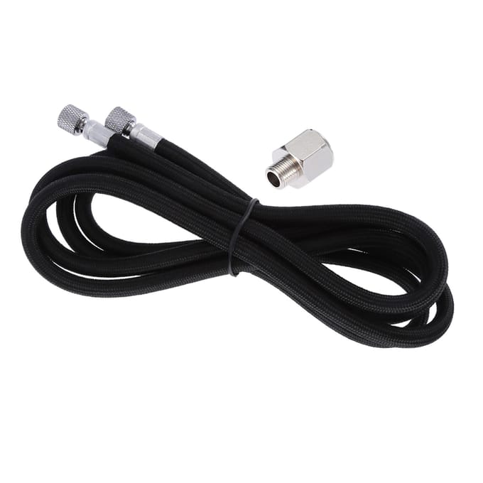 1.8M EVA Gevlochten Airbrush Slang Luchtslang 1/8 -1/4  Adapter Fitting Einden Koppeling black