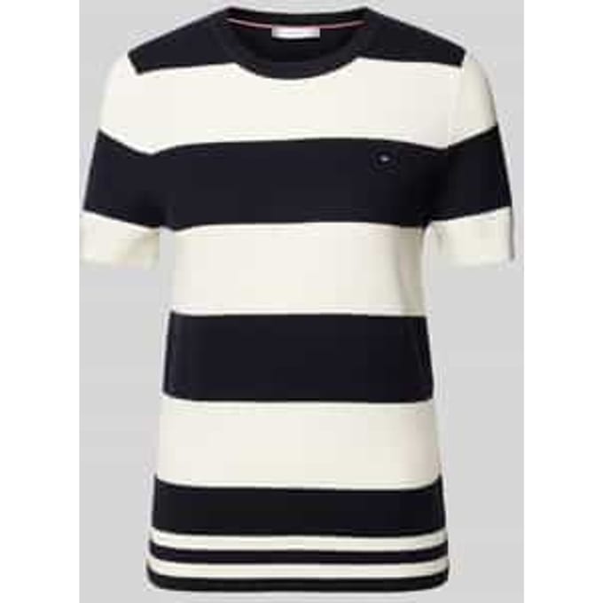Gebreid shirt met logostitching, model 'RUGBY'