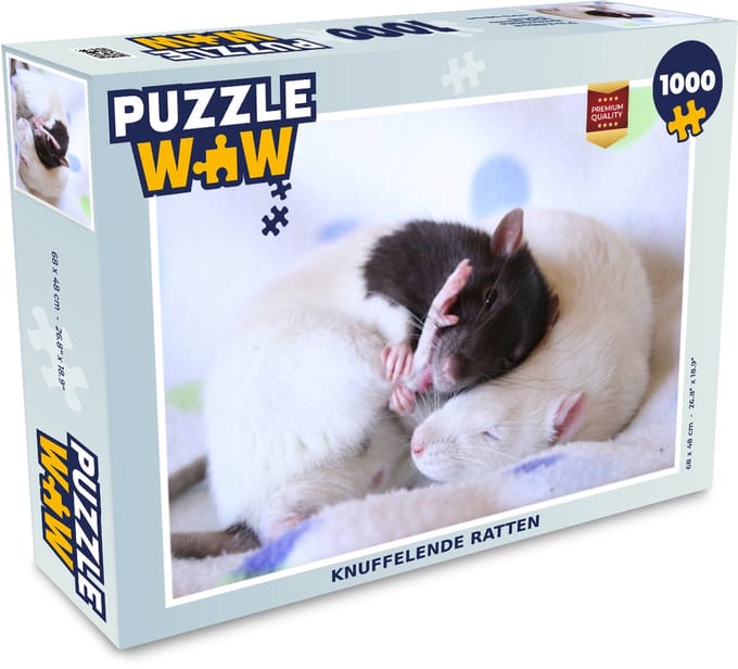Puzzel Knuffelende ratten - Legpuzzel - Puzzel 1000 stukjes volwassenen