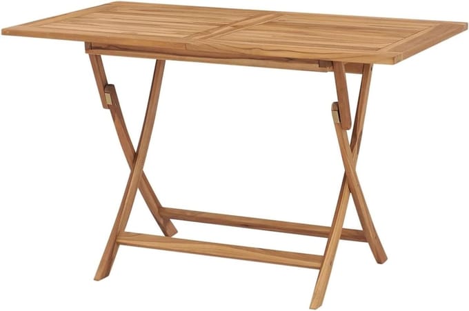 Eetkamertafel - Tuintafel Klaptafel - Buiten Eten - Inklapbaar Design - 120 x 70 cm - Houtkleurig