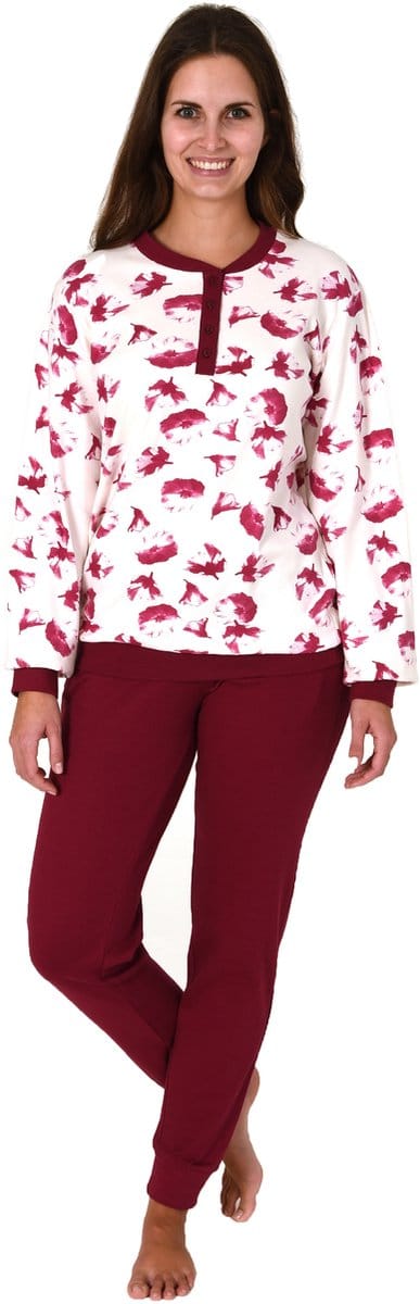 Normann damespyjama met lange interlock met manchetten in elegante look - ook in oversize