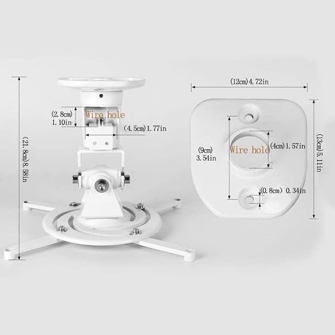 Projectorstandaard - Projectorbeugel - Thuisbioscoop - 360 graden draaibaar - Max 12.1 inch - Zwart