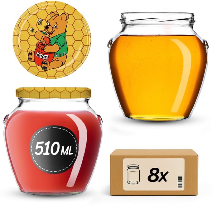 KADAX Amphora Jar fi82 510ml + deksel wz14 Honing 2