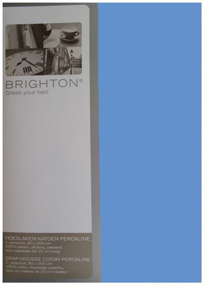 Brighton Hoeslaken - 100% Perkal Katoen - 90x200 cm - Blauw