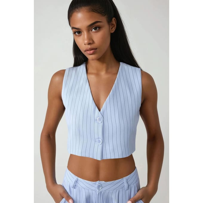 Pika Collectie Getailleerd Gestreept Cropped Top