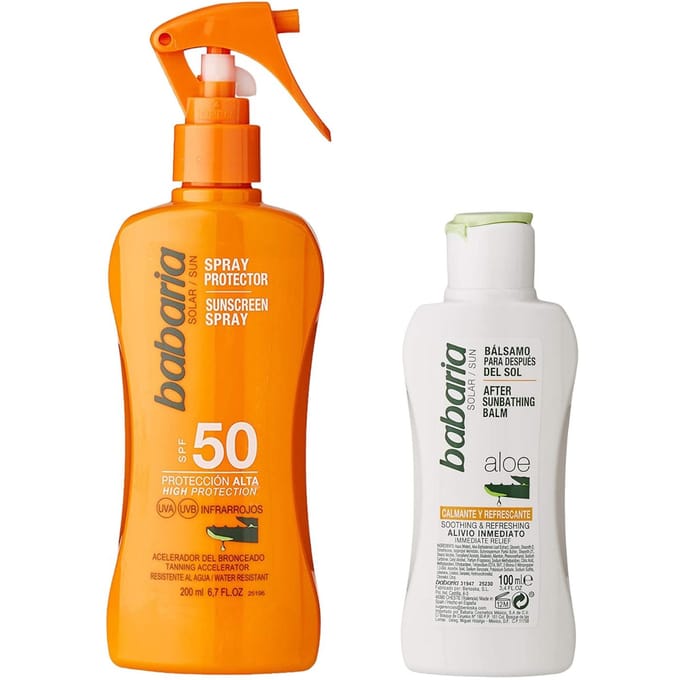 Babaria Aloë Zonnebrand Spray SPF50 200ml + After Sun 100ml