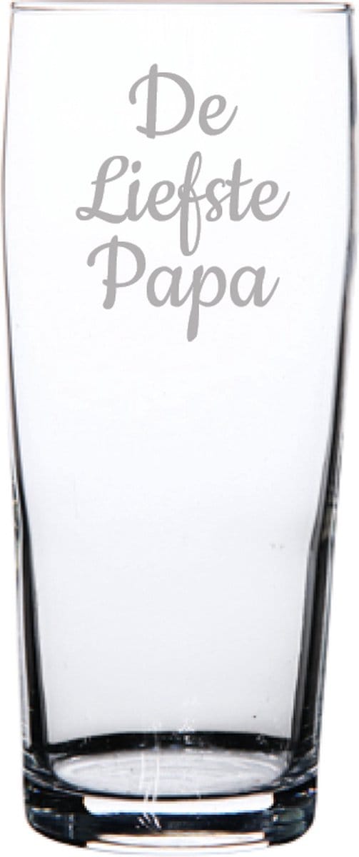 Gegraveerde bierfluitje 19cl De Liefste Papa