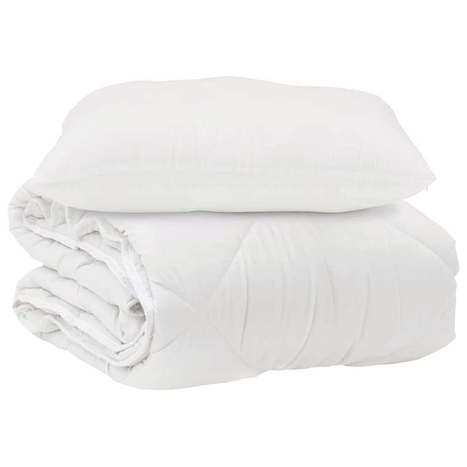 vidaXL - Dekbed - met - kussen - 2 - st - Wit - Microvezel