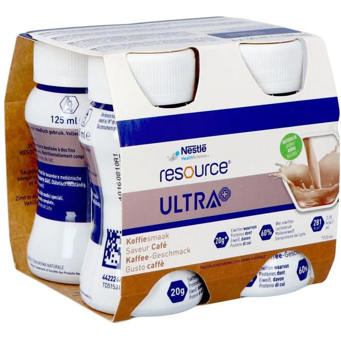 Resource Ultra+ Koffiesmaak 4x125ml 4x125 Vloeistof