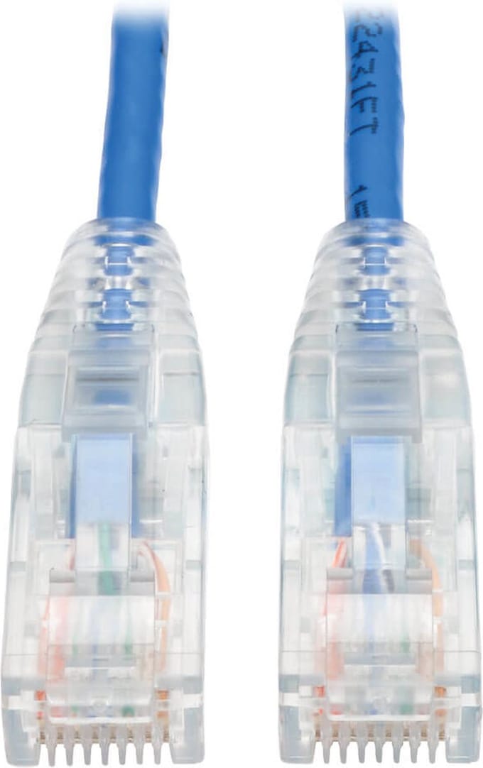 Tripp-Lite N201-S04-BL Cat6 Gigabit Snagless Molded Slim UTP Patch Cable (RJ45 M/M), Blue, 4 ft. TrippLite