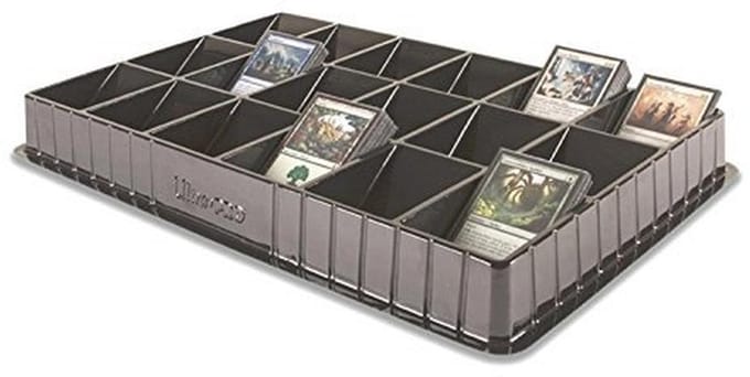 Trading Card Sorting & Dealer Tray - 18 Slots in Black