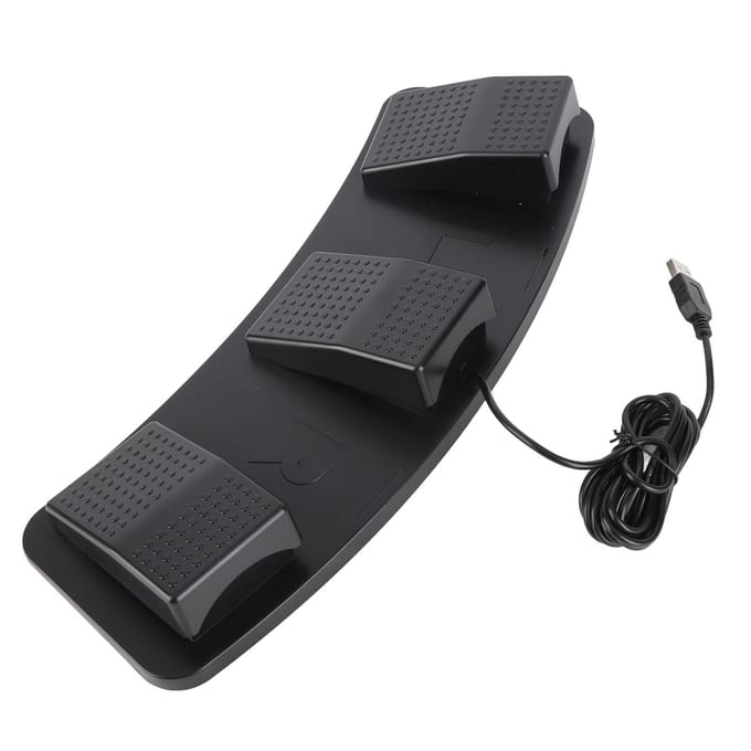 Pédale de commande avec câble d'interface USB, interrupteur à pédale électrique à 3 positions, pièce de connexion informatique black