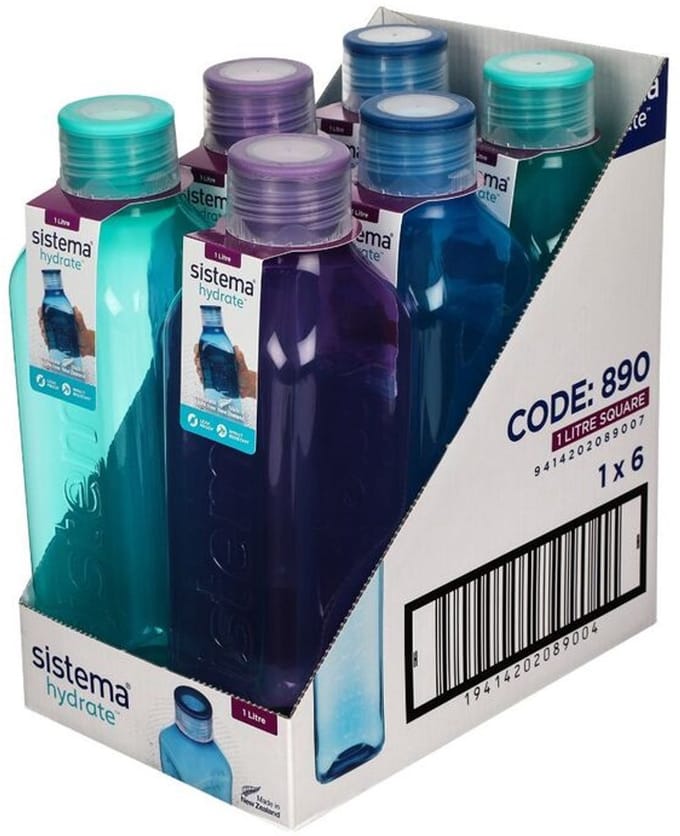 Sistema Hydrate vierkante drinkfles Square Bottle 1L Prijs 1 stuk