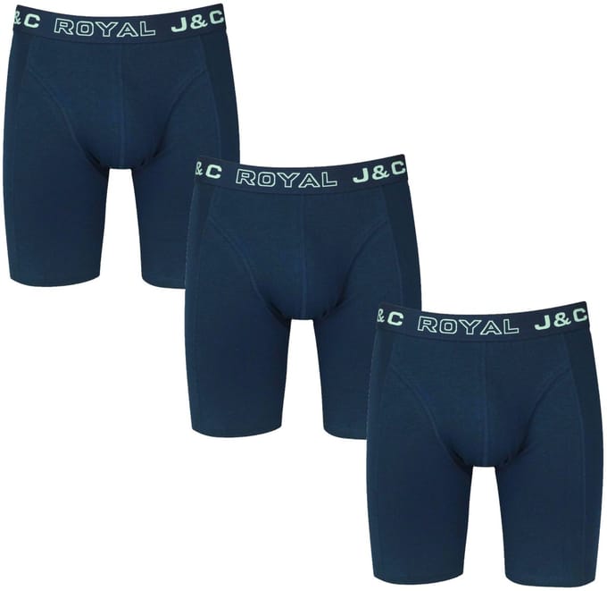 3-PACK LUXE EN ELASTISCHE HERENBOXERSHORT MET LANGE PIJPEN J&C - maat M