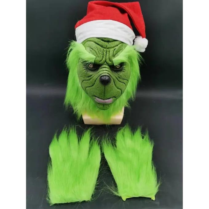 Groene Complete Kostuumset (Masker + Hoed + 2 Handschoenen) - Voor Halloween & Themafeesten green