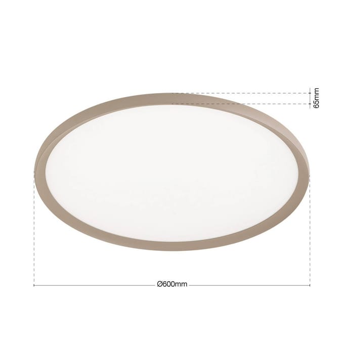 ORION LED plafondlamp Kant, Ø 60 cm kaki, CCT metaal/kunststof