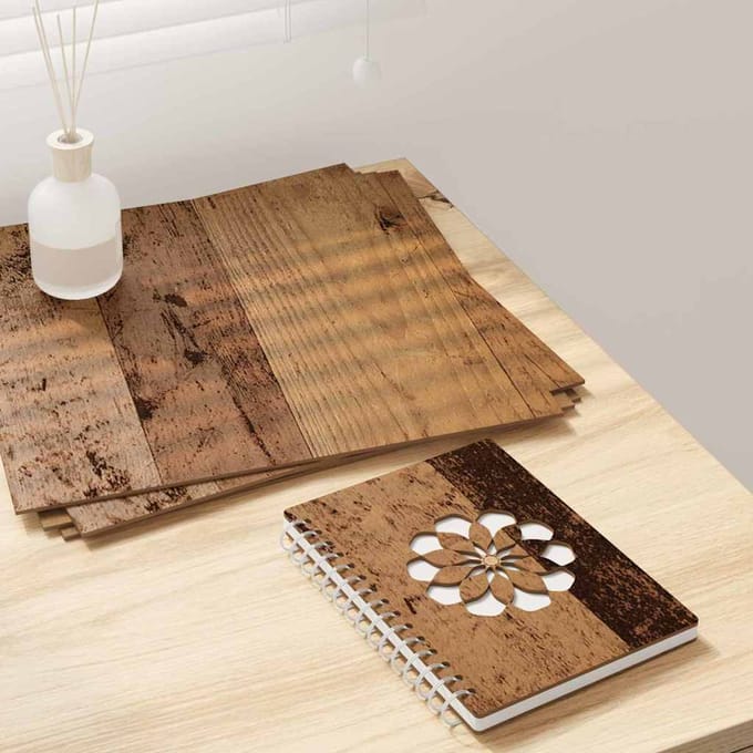 Panneaux décoratifs 50 pièces Aspect bois recyclé 30 x 30 x 0,27 cm Matériau à base de bois