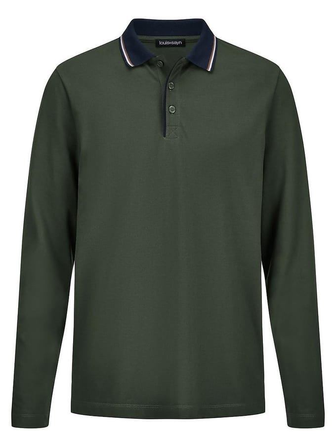 Poloshirt lange mouwen Van Louis Sayn groen