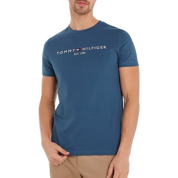 Tommy Hilfiger Tommy Logo Tee Aegean Sea Taglia: M | Magliette basic Outlet | Uomo