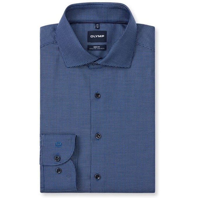 OLYMP Level Five Overhemd, Body Fit, Royal Kent, Marineblauw