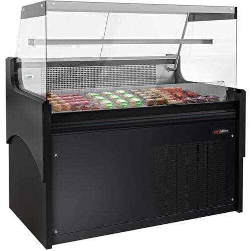 GGM Gastro Kühl-/ Fleischtheke - 1280mm & 1 Ablage Zwart / Zilver