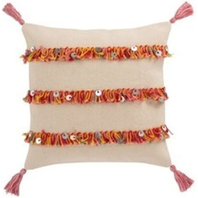 Kussens J-line COUSSIN 3RANG FRAN COT BEI/MIX (45x45x3cm)
