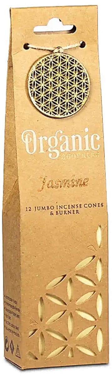 Organic Goodness Jasmijn Wierookkegels + Houder