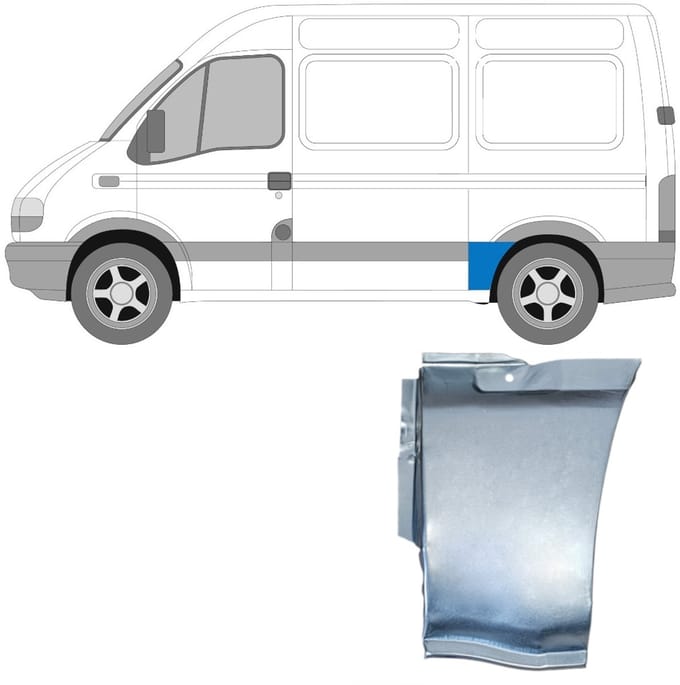 Reparatiepaneel achterspatbord voor Renault Master 1998-2010 / Links