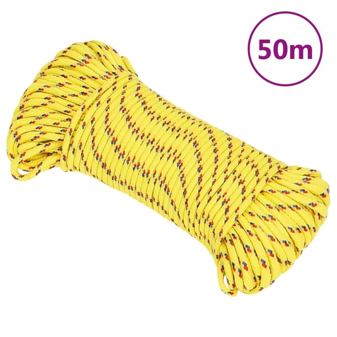 vidaXL - Boot - touw - 3 - mm - 50 - m - polypropyleen - geel