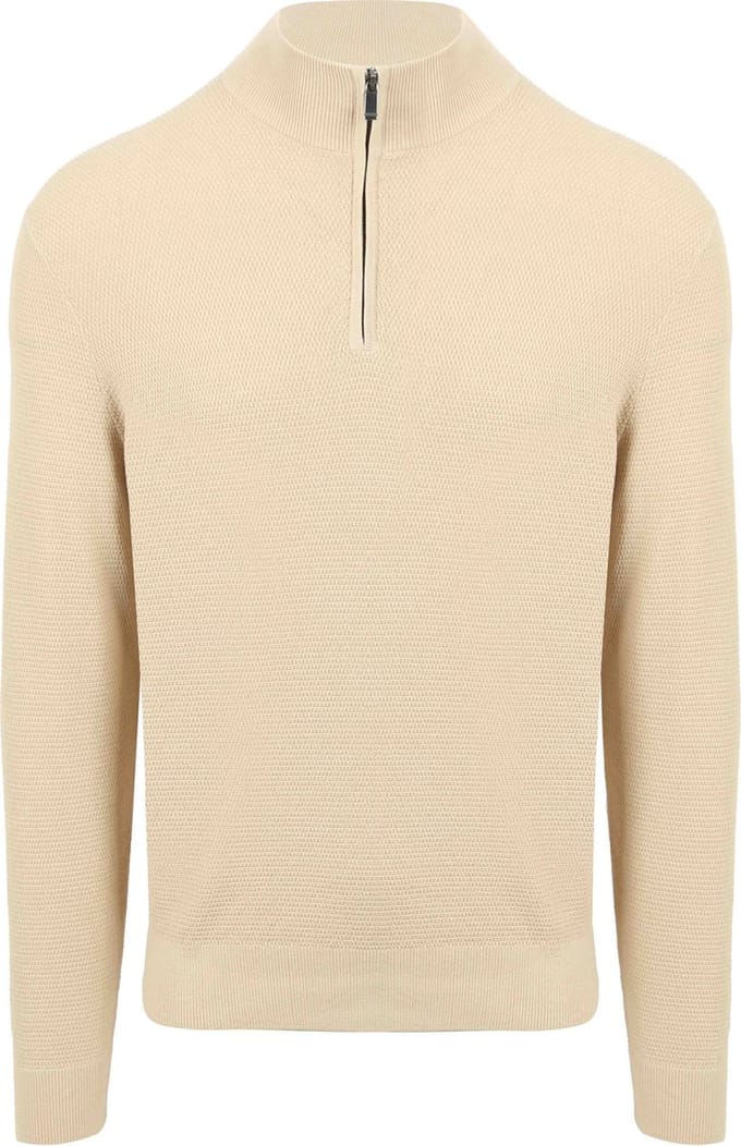 Suitable Structure Half Zip Trui Sand - Maat XXL - Heren - Quarter zip - Schipperstrui met rits - Volwassen mannen