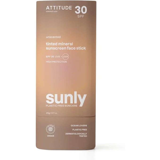 Attitude Sunly Getinte Gezichtsstick SPF30 Parfumvrij - 20 gr