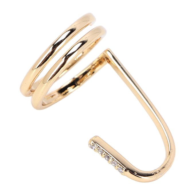 Decoratieve Nagering Mode Vingertop Sieraden Nagellak Ring Dames Dragen Nagelaccessoires Gold beige
