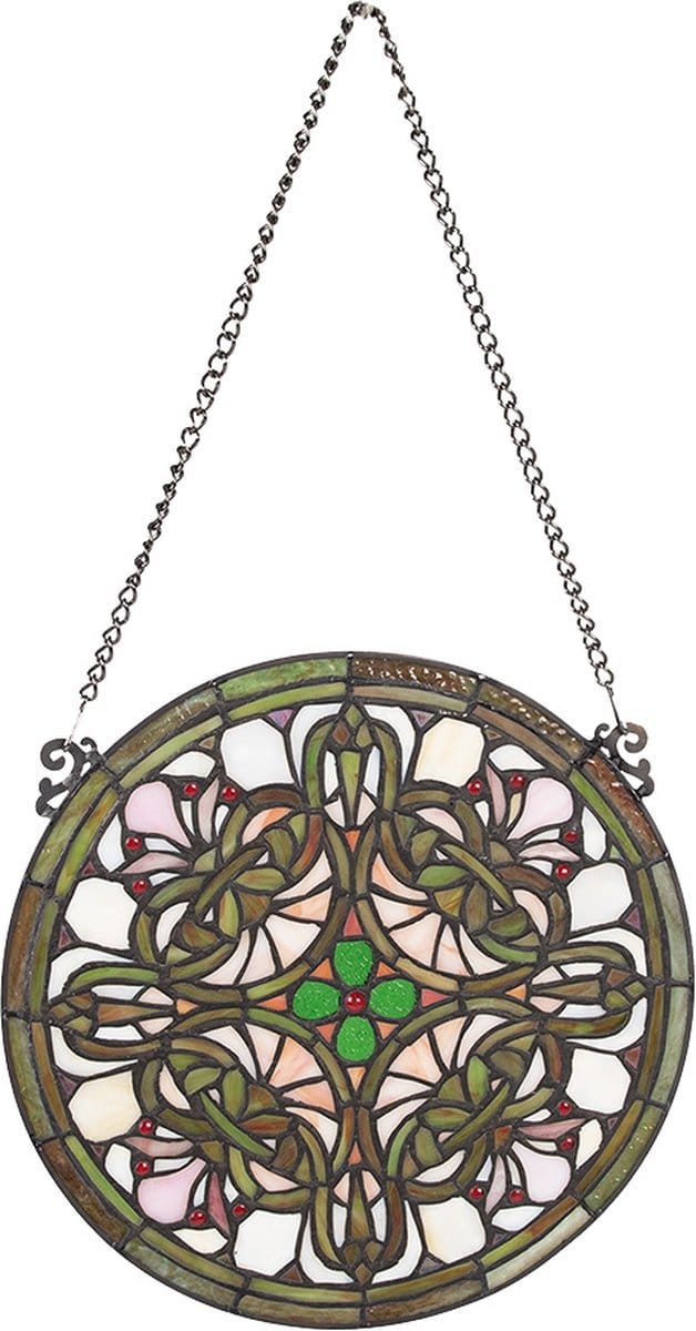 Lumilamp Glaspaneel Tiffany Ø 30 cm Groen Glas