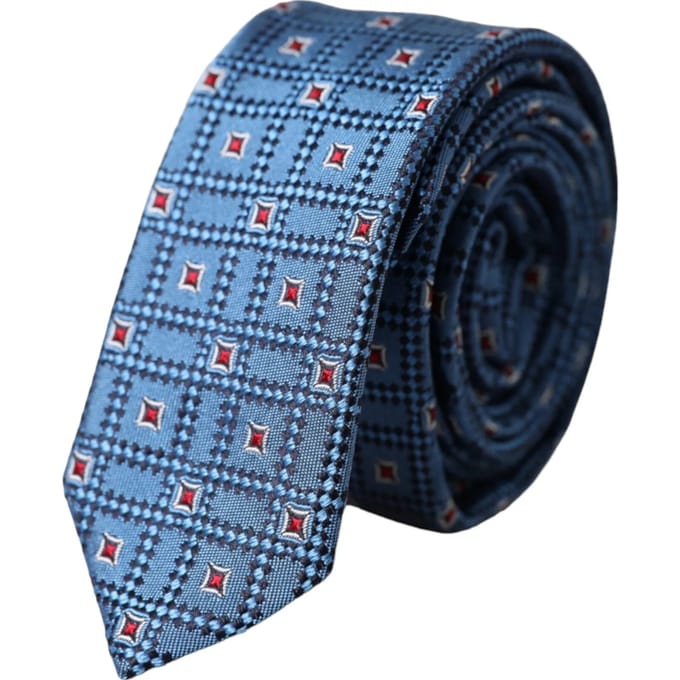 Blauwe Geometrische Stropdas