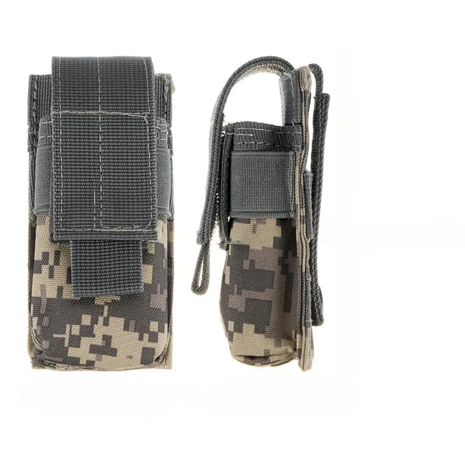 Pochette tactique multifonctionnelle pour lampe de poche d'extérieur, sac pour torche M5, petit sac à outils EDC à une rangée, pack de fixation Molle ACU