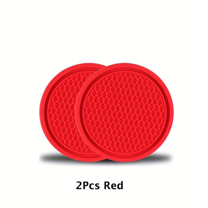 Antislip Auto Bekerhouder - Universele Bekerhouder met Sierontwerp - Rood - Interieur Auto Accessoires 2pcs red