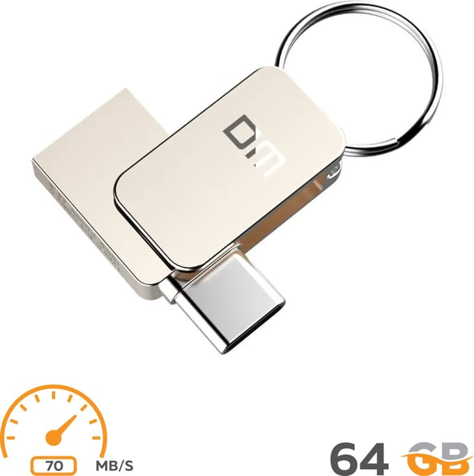 Flashdrive 64 gb (mini) - USB Stick - USB C / USB 3.0 - Flash Drive - Windows/Apple Mac/PC/Notebook/Tablet - Android Mobiel - Iphone 15/16 - 120-480 mbps