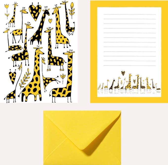 briefpapier en enveloppen Giraffe A5