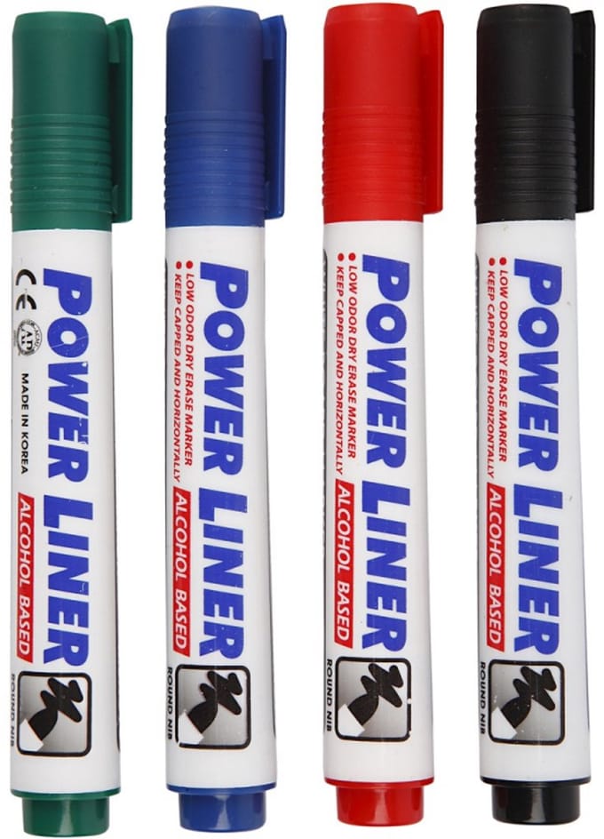 Creativ Company Powerliner Whiteboard Stiften Multi 4 stuks