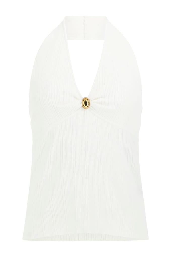 GUESS Kathleen Halter Top White Peaks Taglia: XL | Canottiere Outlet | Donna | Bianco