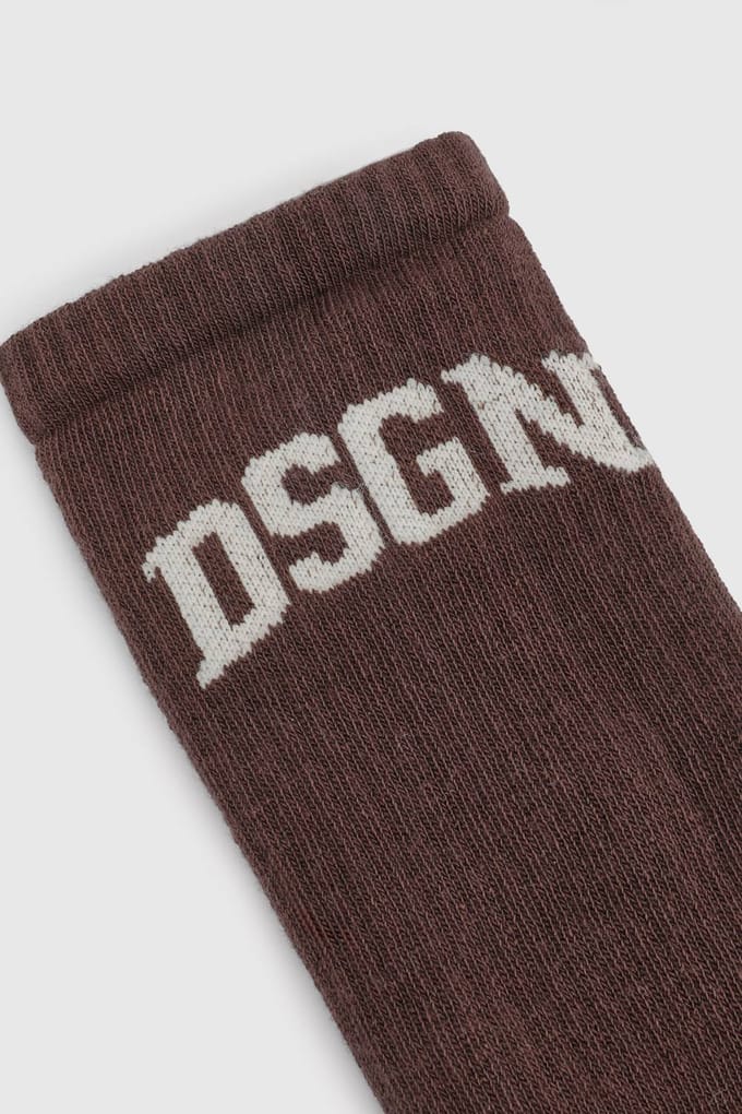 Dames Dsgn Studio Collegiate Sportsokken | Dark Chocolate