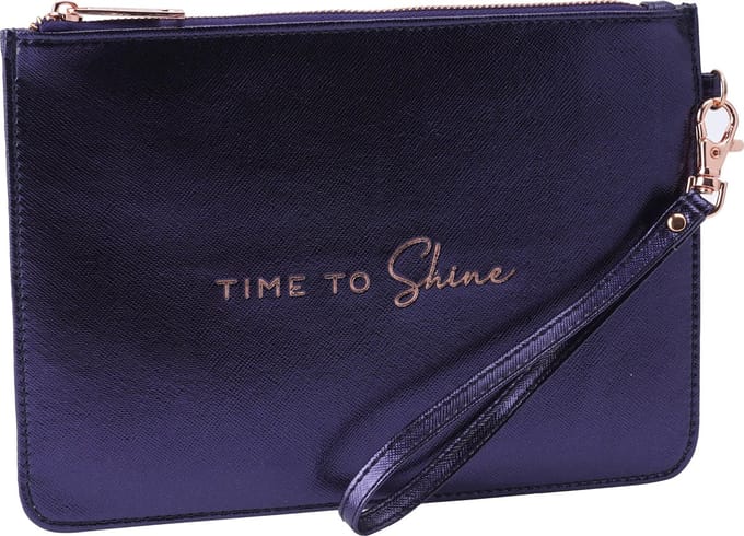 CGB Giftware Willow & Rose WR Metallic midnight Blue “Time to Shine” Beauty Bag