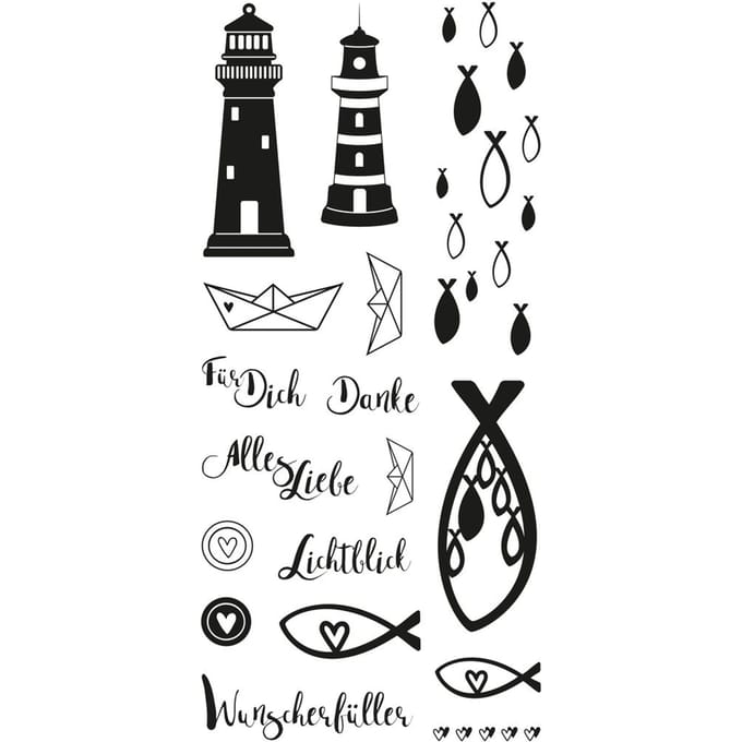 Clear Stamps "Vuurtoren, vis & co"