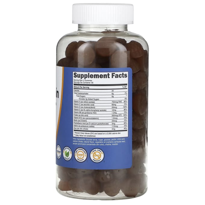 Nutricost, Multivitamine Gummies met Zink en Jodium, Gemengde Bessen, 180 Gummies