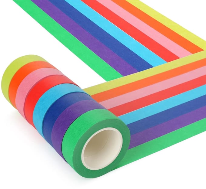 Allecto - Gekleurd Plakband - Washi Afplakband - Creatieve Decoratie