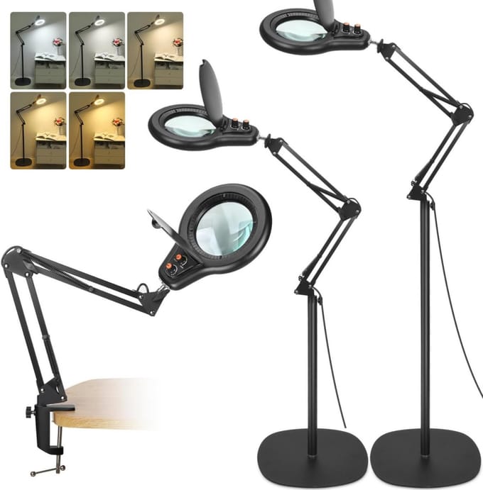 Vergrootglas met verlichting en standaard voor optimaal zicht