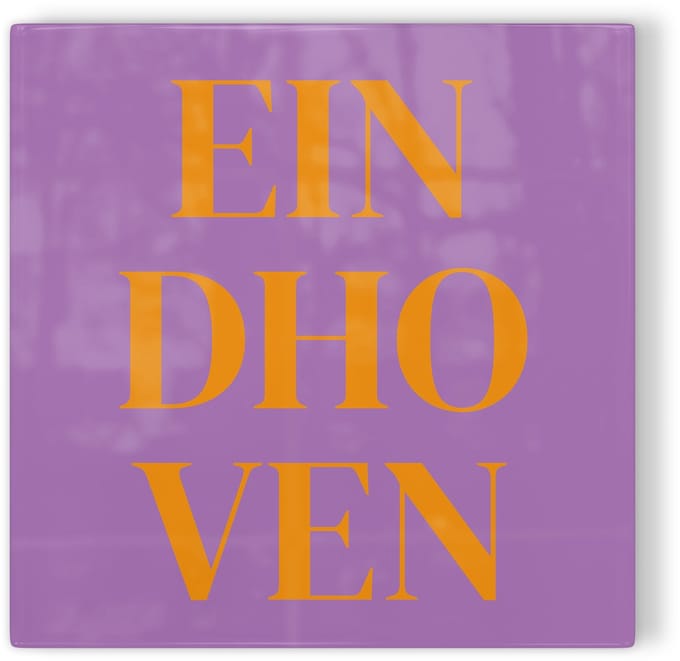 Tegeltje Eindhoven - paars oranje - tegeltje stad - tegeltje met tekst