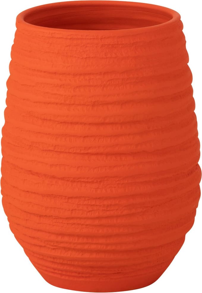 J-Line bloempot Fiesta - keramiek - oranje - medium - Ø 19 cm